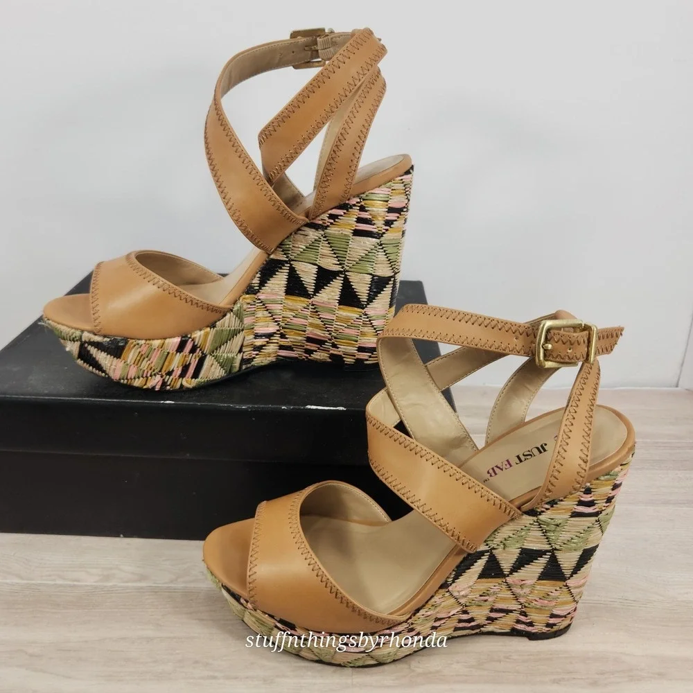 JUST FABULOUS ~ Cozumel ~ Platform Wedge Sandels US 9 /EU 40